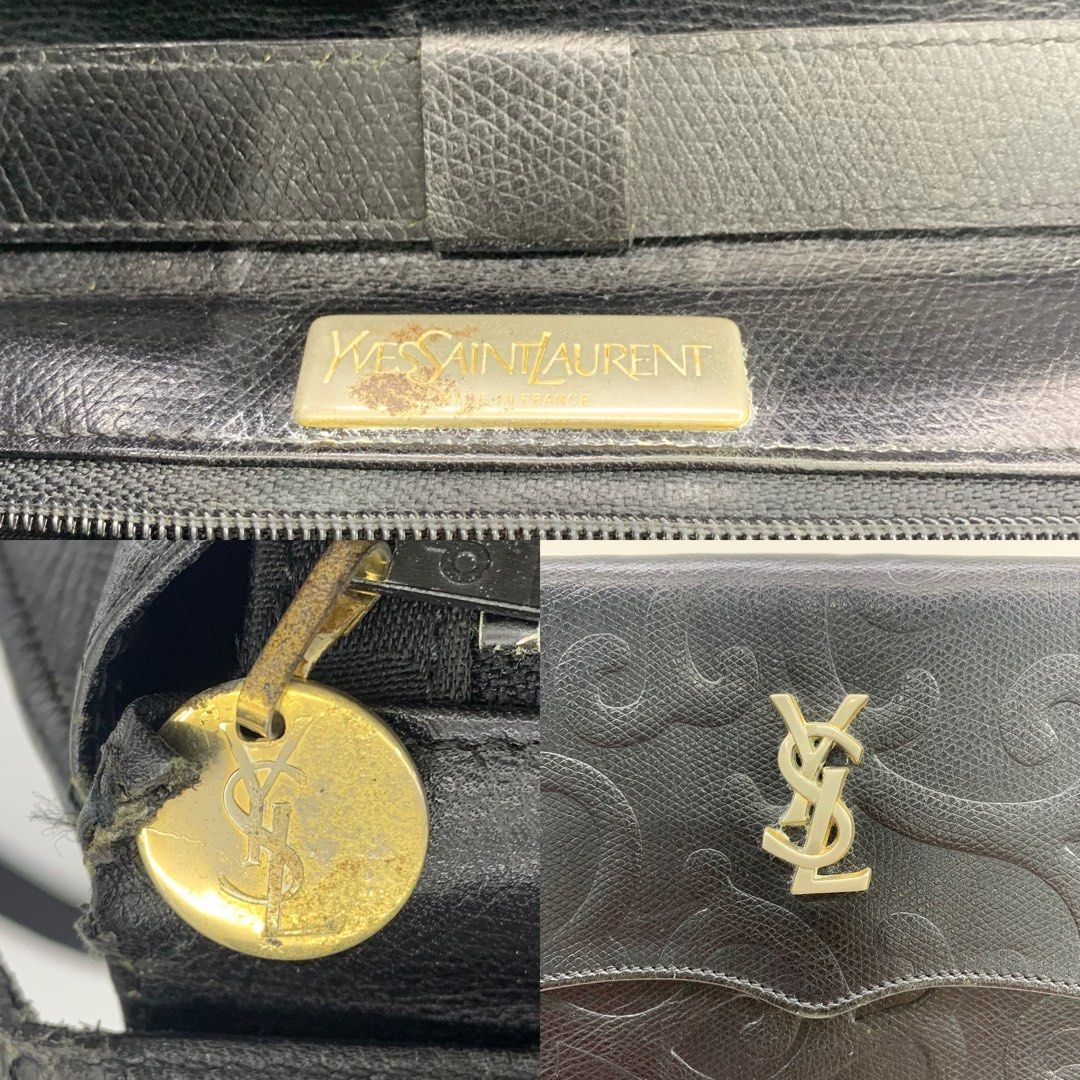 Yves Saint Laurent Vintage Leather Shoulder Bag Black
